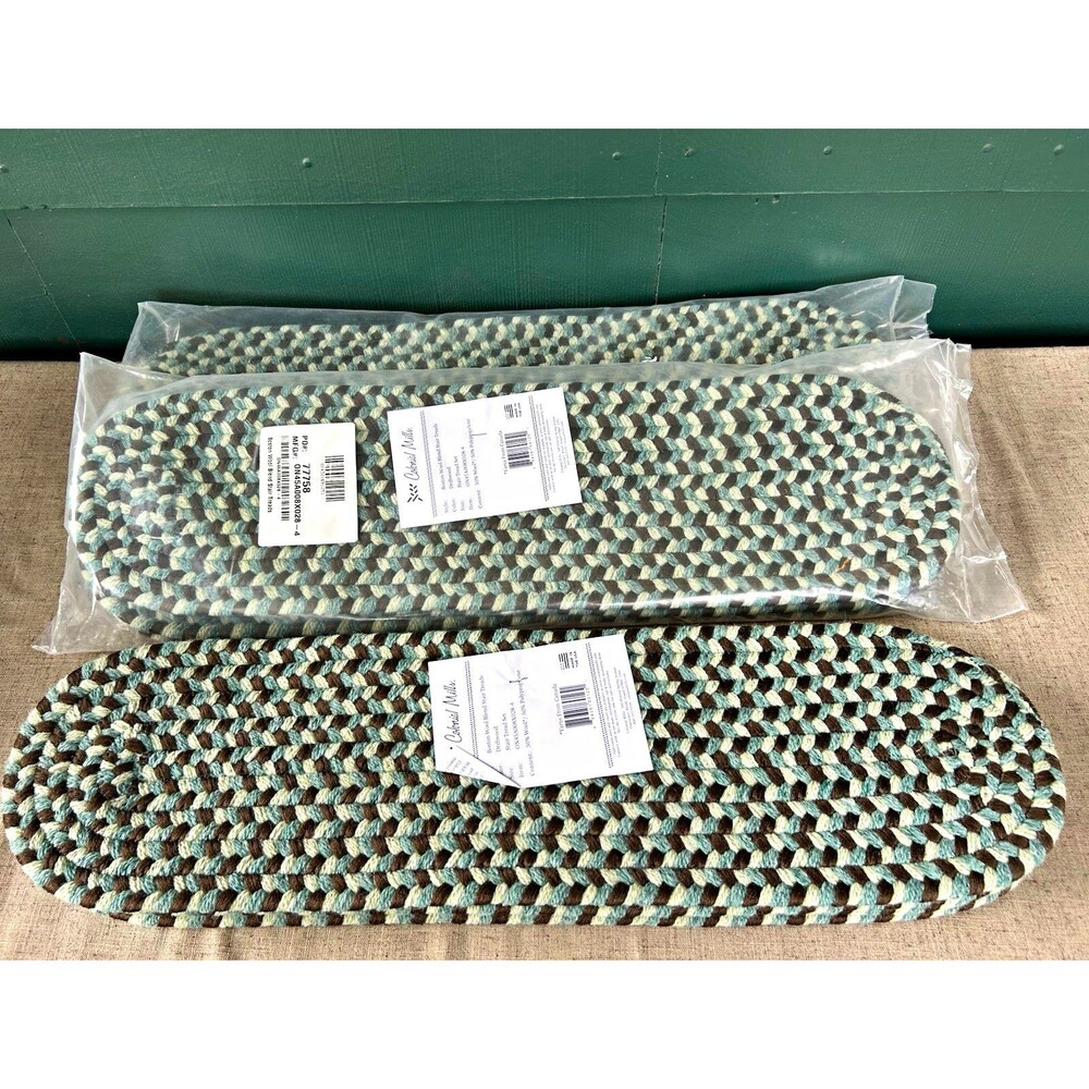 Colonial Mills Braided Rug Oval Stair Treads 8x28 Wool Driftwood Set of 12 New